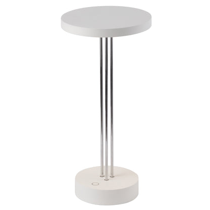 Lampe de table sans fil en aluminium blanche LED blanc chaud TRIZIO WHITE H33cm