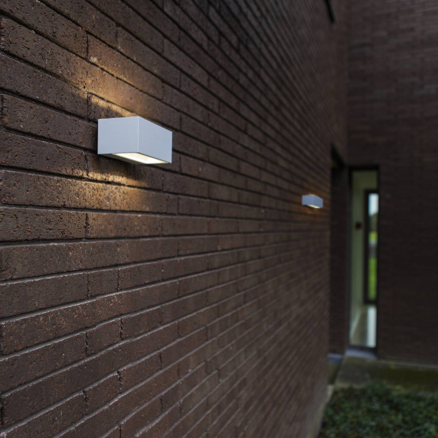 Applique murale d'extérieur sur secteur bidirectionnelle GEMINI WHITE aluminium blanc LED blanc H6,5cm