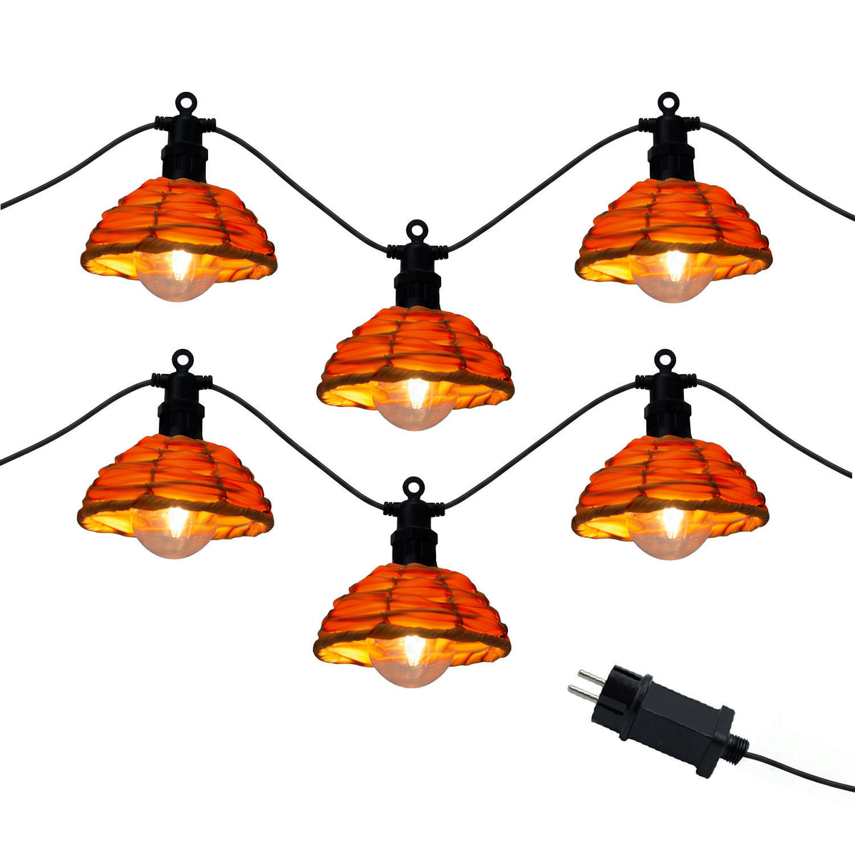 2 Guirlande poly rotin COTTAGE 20 LED 9M