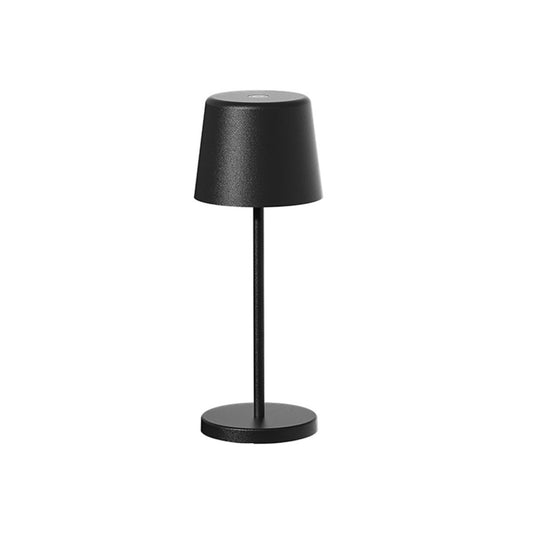 Mini lampe de table touch sans fil en aluminium noir LED KELLY MINI BLACK blanc dimmable H22cm