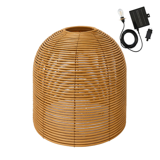 Suspension solaire HANG BOHEME SOLAR en poly rotin avec câble hybride secteur et solaire 5m de longueur