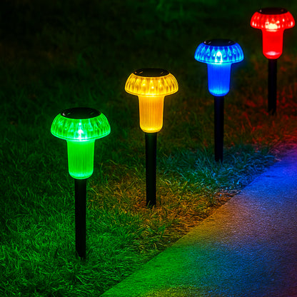 Lot de 4 balises solaires champignons multicolores 4x MUSHY H24cm