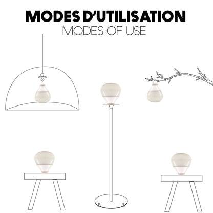 Suspension LAIA NOMAD en bambou naturel style bohème avec ampoule LED nomade