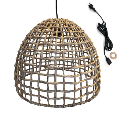 Suspension sur secteur pour l'extérieur AMADEO OUTDOOR CABLE en jacinthe d'eau naturelle style bohème 5m de longueur de câble