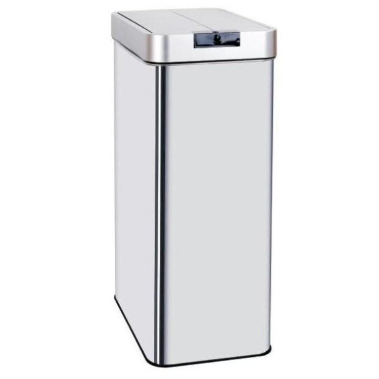 Poubelle de cuisine automatique 70L SILVERLAKE en acier Inox avec cerclage Ouverture papillon grande capacité - REDDECO.com