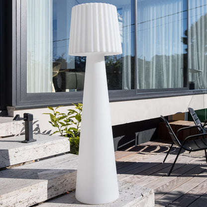 Lampadaire design sans fil LED abat-jour ondulé multicolore dimmable LADY H110cm avec télécommande - REDDECO.com
