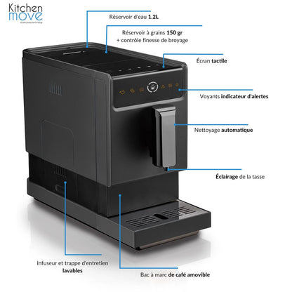 Cafetière machine à café à grains automatique expresso broyeur PILCA compact multifonction