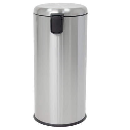 Poubelle de cuisine à pédale basique inox brossé 30L URBAN en acier avec seau couvercle bombé - REDDECO.com