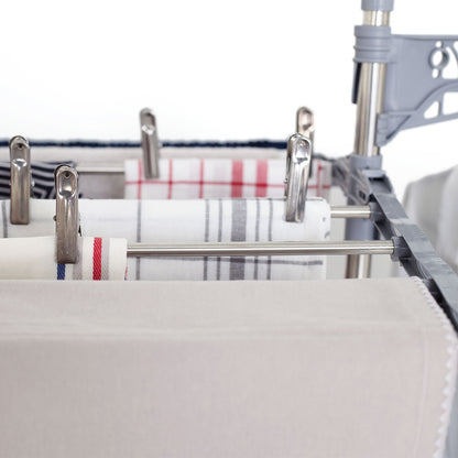 Séchoir à linge étendoir multifonction 25M EXTRA avec 30 accessoires 3 niveaux Gris et Inox - REDDECO.com