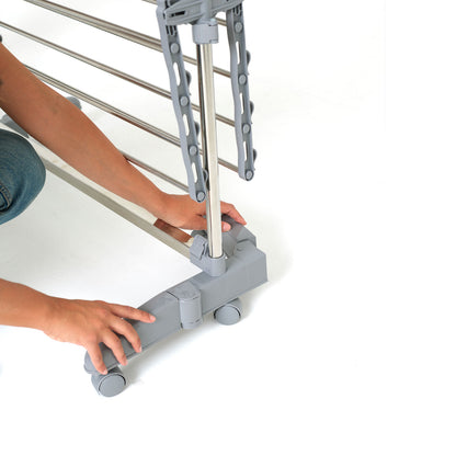 Séchoir à linge étendoir multifonction 25M EXTRA 3 niveaux Gris et Inox - REDDECO.com