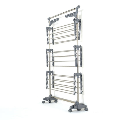 Séchoir à linge étendoir multifonction 25M EXTRA 3 niveaux Gris et Inox - REDDECO.com